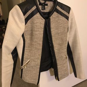 H & M leather trim jacket